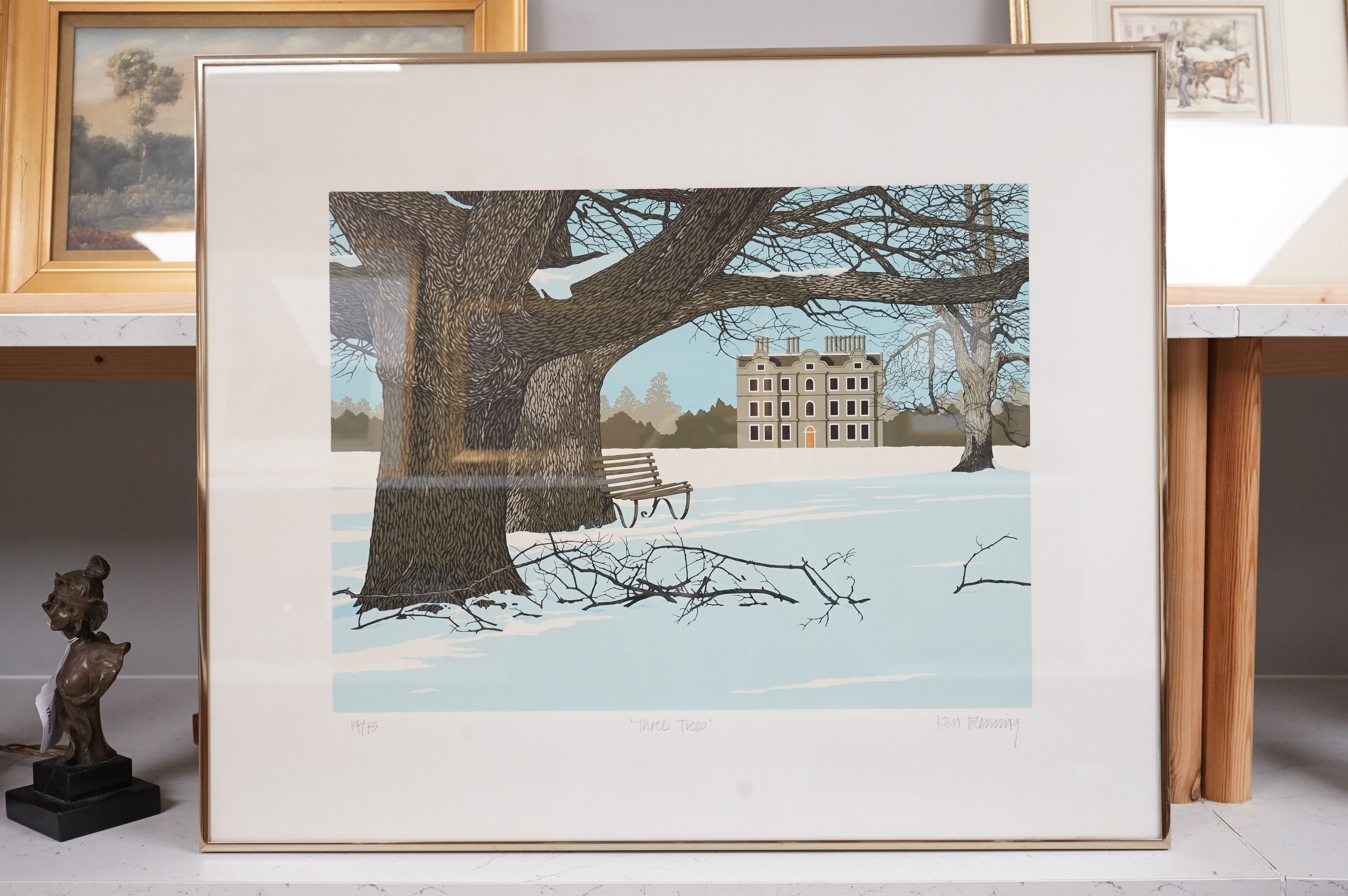Ken Fleming (b.1944), two silkscreen prints comprising 'Three Trees' and 'Ice House', each signed in pencil, limited edition, 53 x 64cm